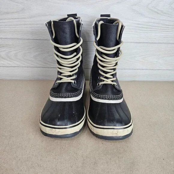 Sorel Black Fossil Boots Womens Size 7 NL1717-010 Waterproof Winter Snow Lined - Picture 2 of 10